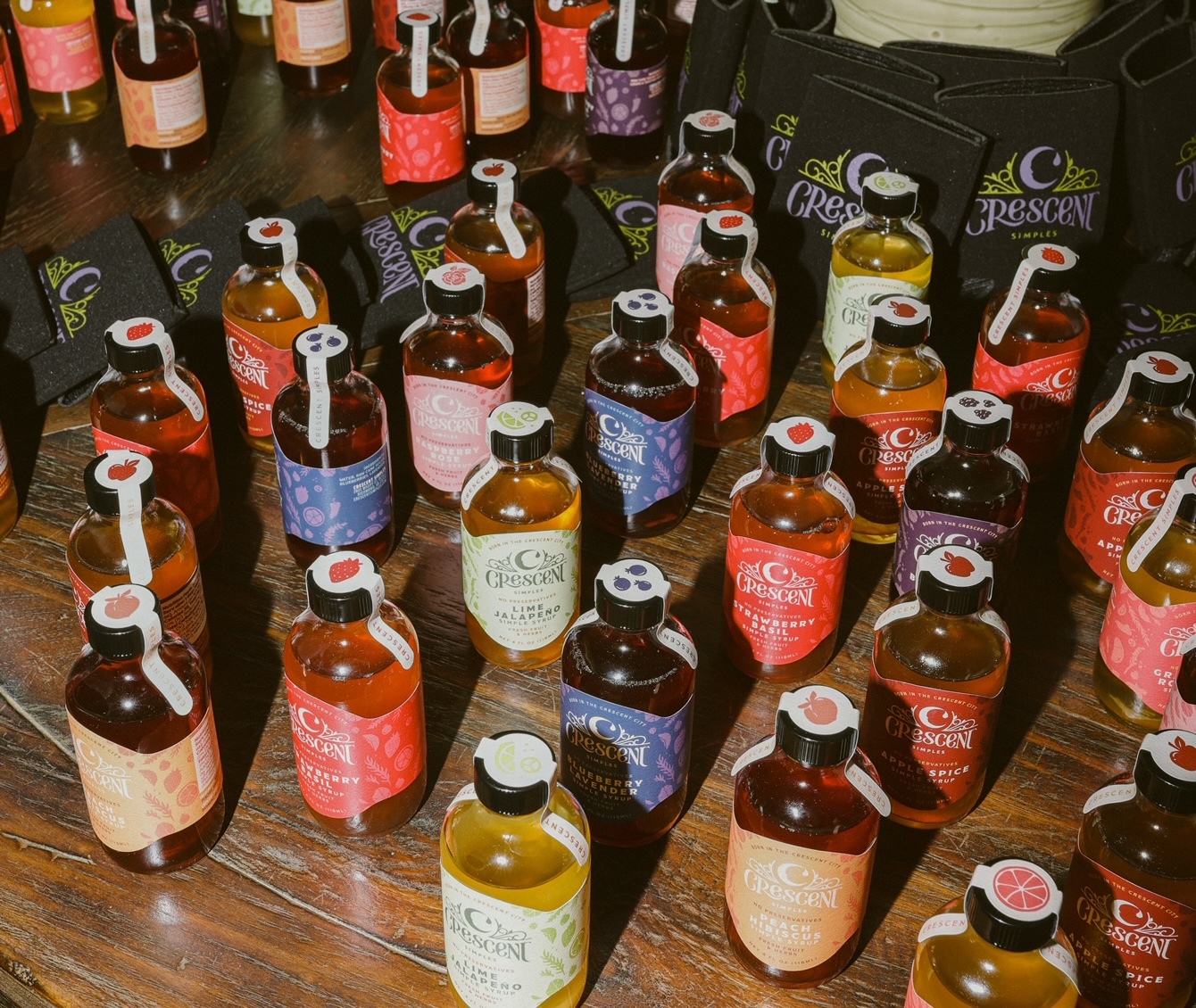 A group of Crescent Simples syrups.